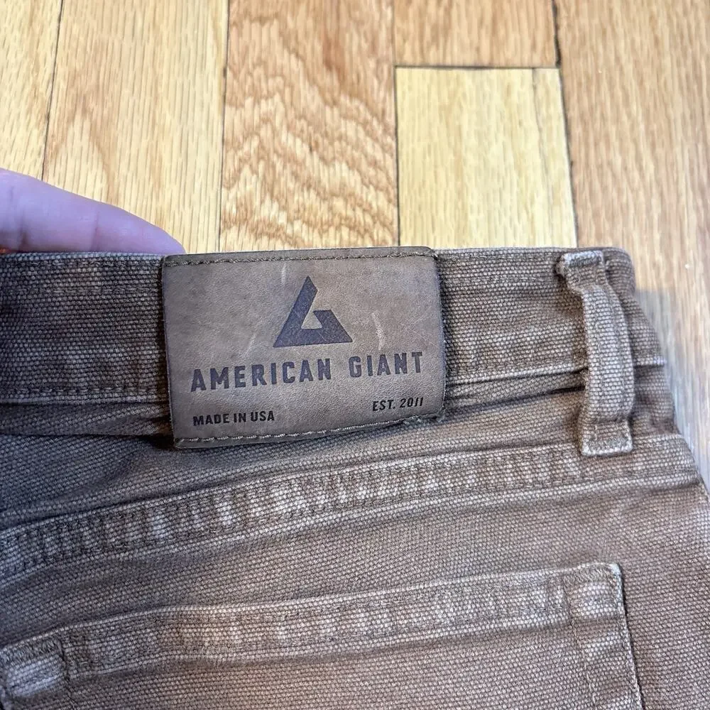 American Giant Roughneck Canvas Pants Brown 32x34 (Fits 32x27) Straight USA